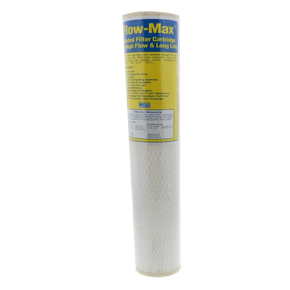 20" X 2-3/4" Flow-Max Pleated Poly - 1 Mic Abs 2
