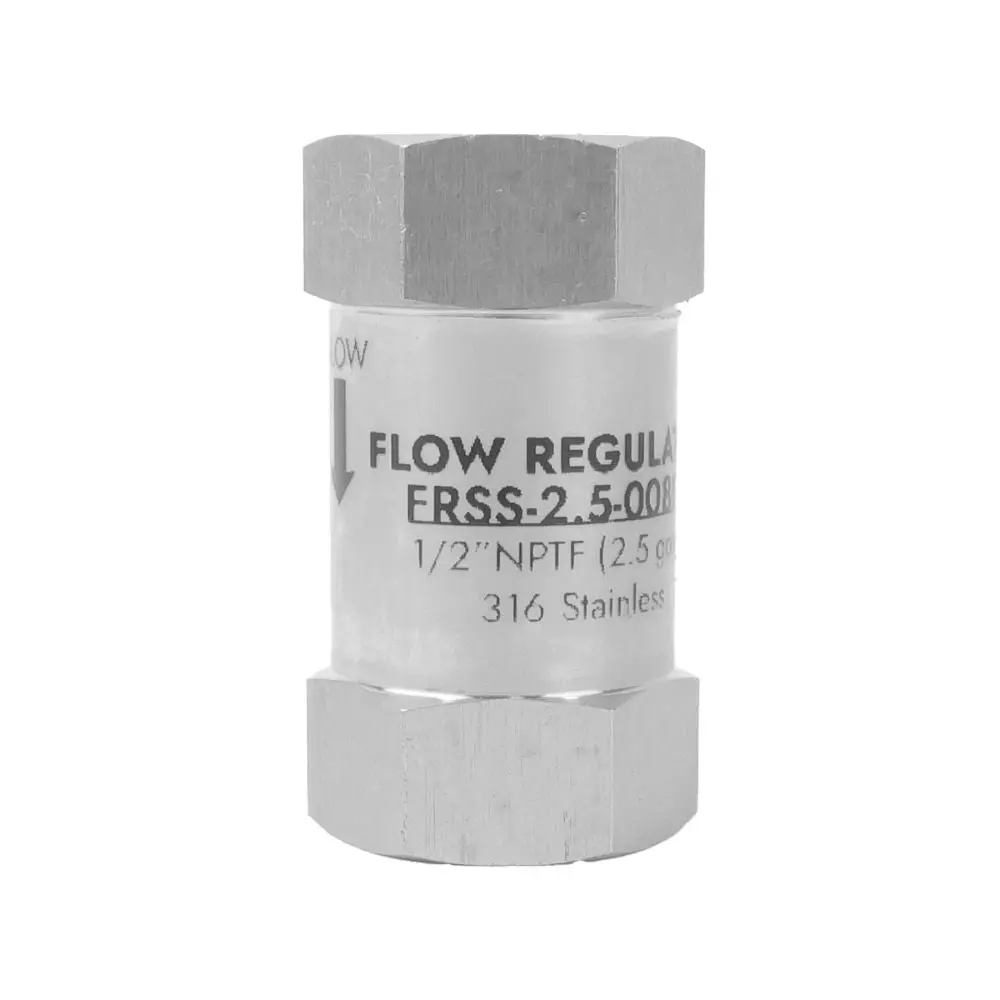 Neo-Pure Stainless Steel  Flow Restrictor 2.5 Gpm 316Ss 1/2" Fpt X Fpt 1