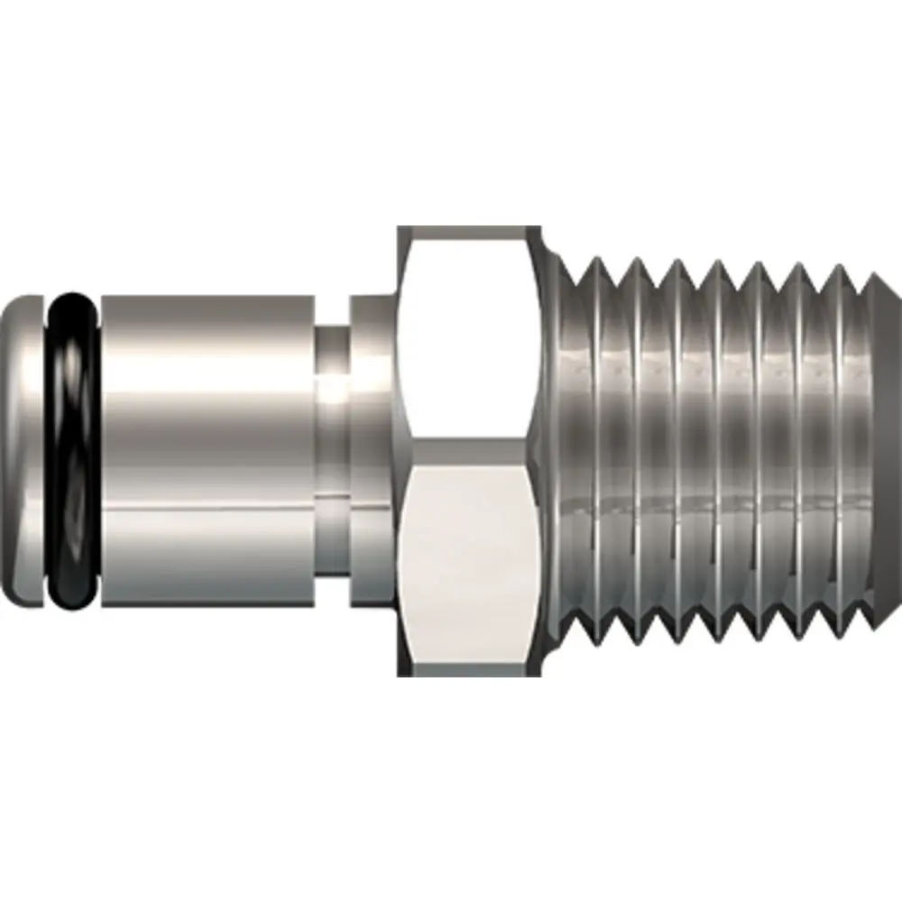 Linktech 40Cb Series Male Thread Male, Non-Valved, 1/4" Mnpt, Chrome Brass, Buna N 1