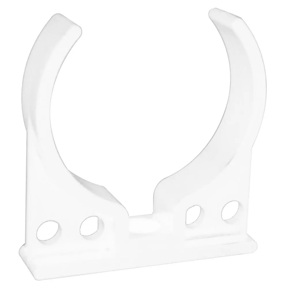 Single Mounting Clip 2.5" Diameter W/ 4 Holes For 1/4 Tube, White 1