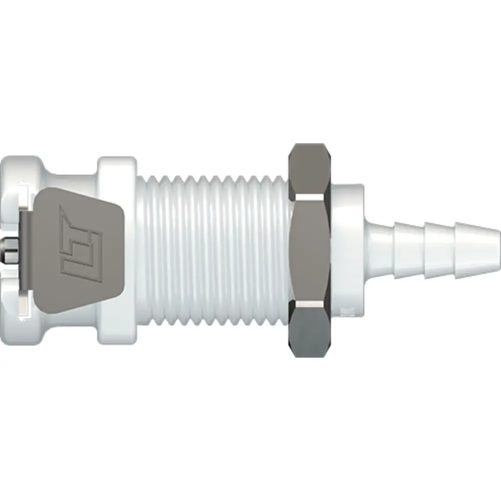 Linktech 20Ac Series Panel Mt. Female, Valved, 1/8" Hb, Natural Acetal, Buna N 1
