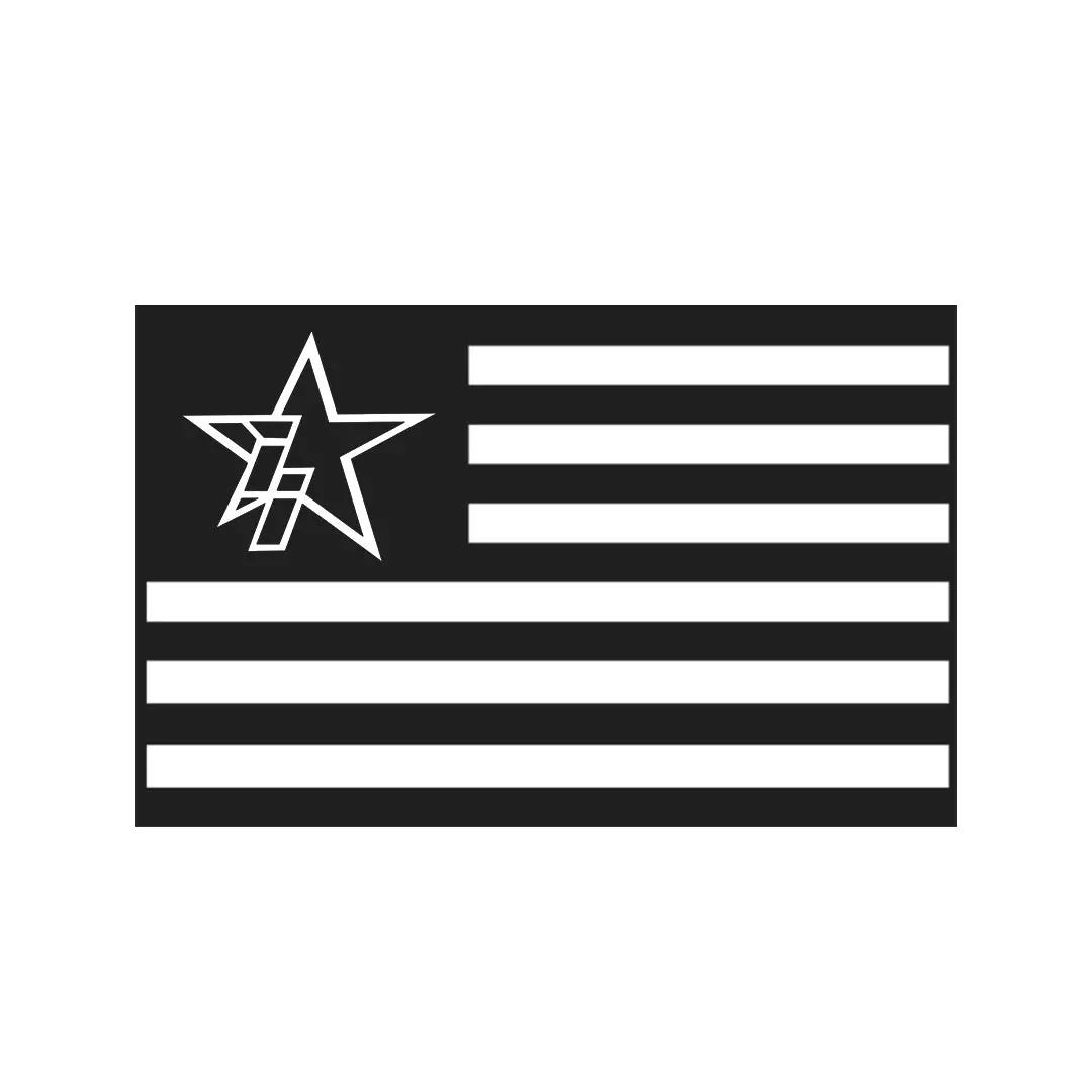 Ii Star Logo American Flag Sticker Black 1