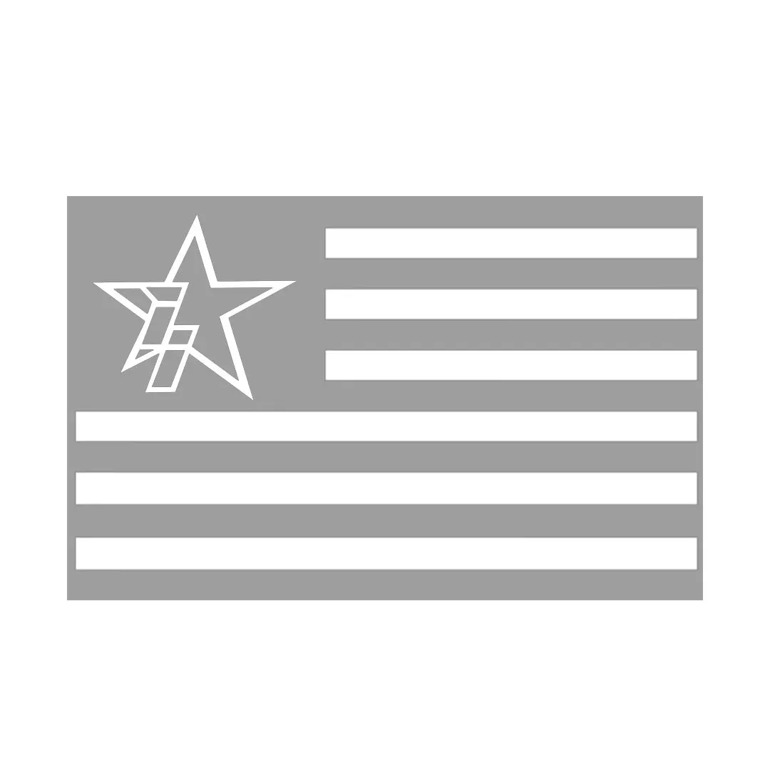 Ii Star Logo American Flag Sticker Silver 1