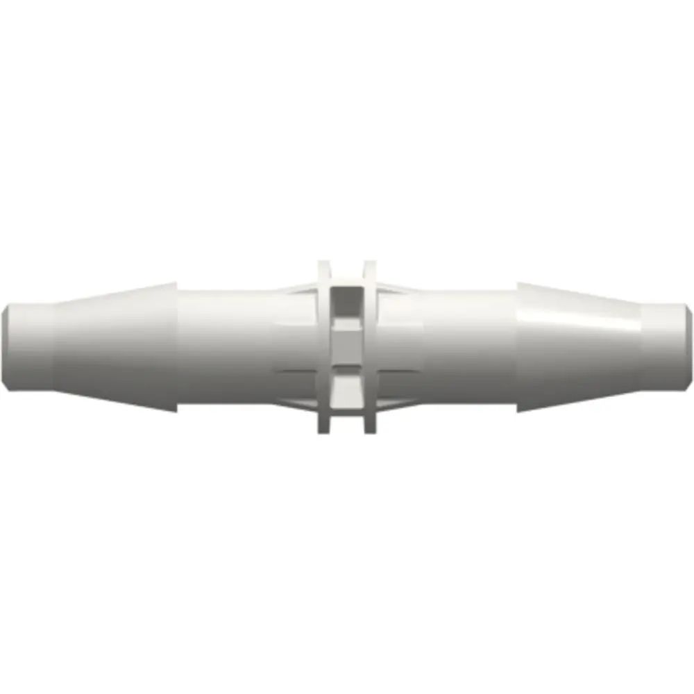 Linktech Straight Through Tube Fitting With Classic Series Barbs, 3/16" (4.8 Mm) Id Tubing, White Nylon 1