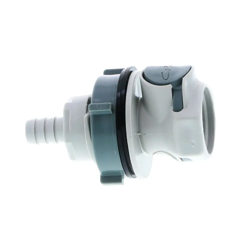 Hfcd16612 Valved Panel Mount Hose Barb Coupling Body 3/8 Id Barb 1