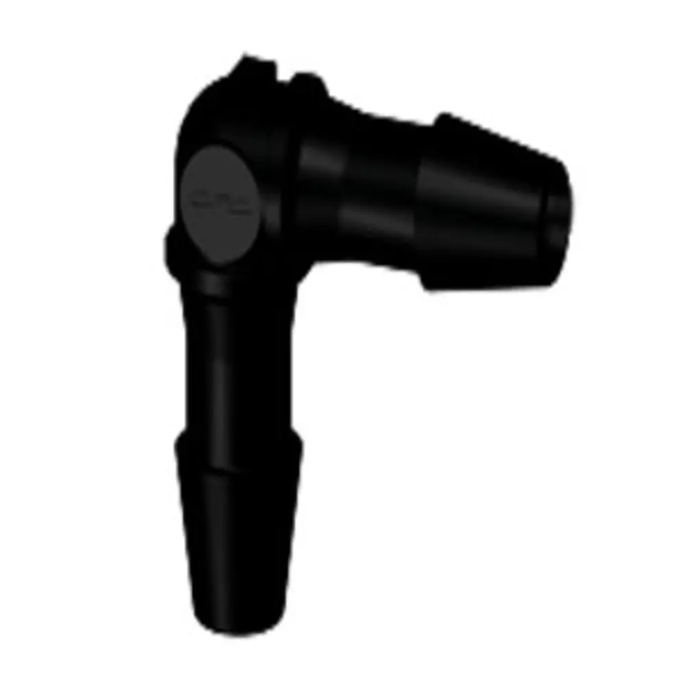 He331 Elbow Fitting Black Nylon 3/32 Hb X 3/32 Hb 1