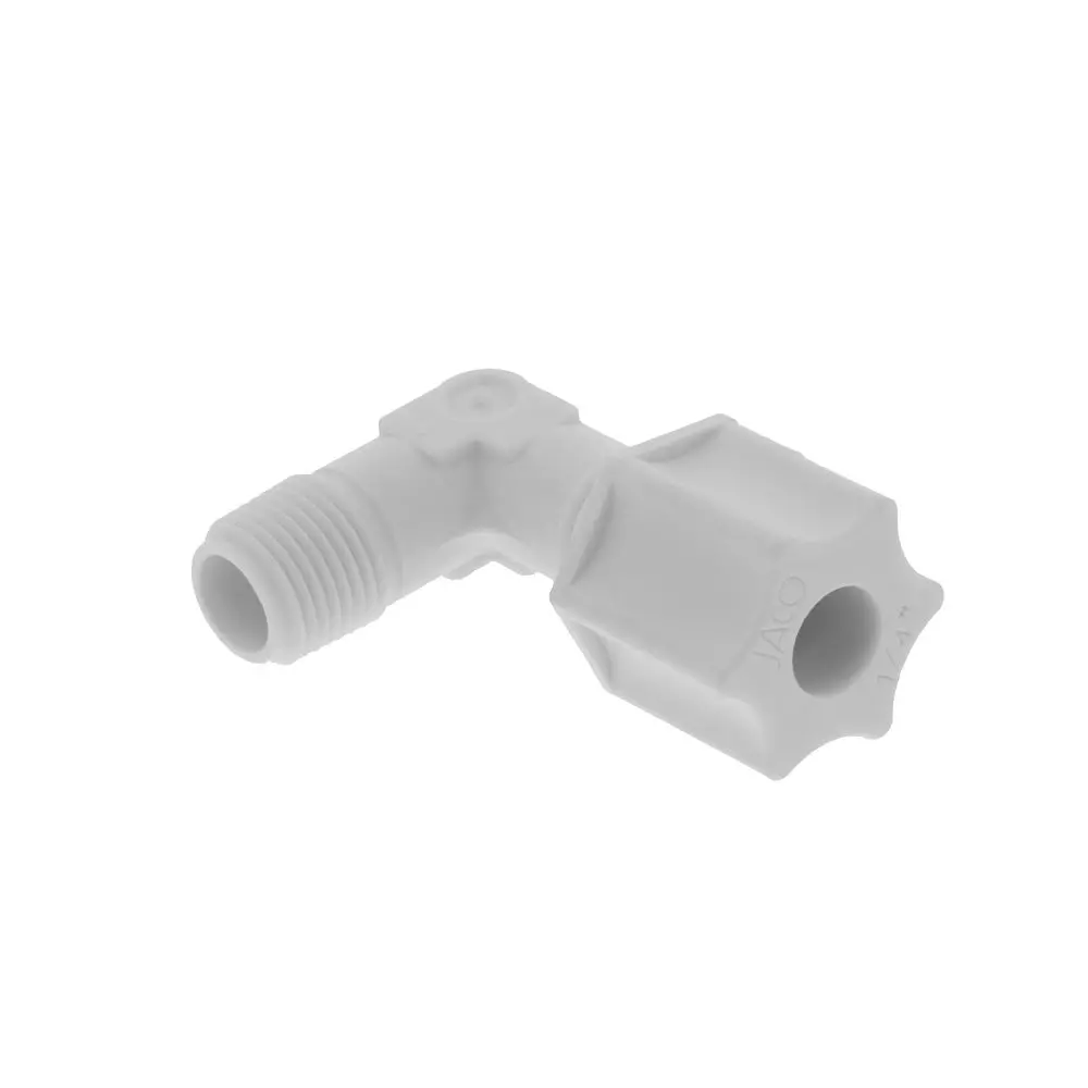 Jaco 40-4-2-P-O Polypropylene Male Elbow 1/4 Od Tube X 1/8 Mpt 1