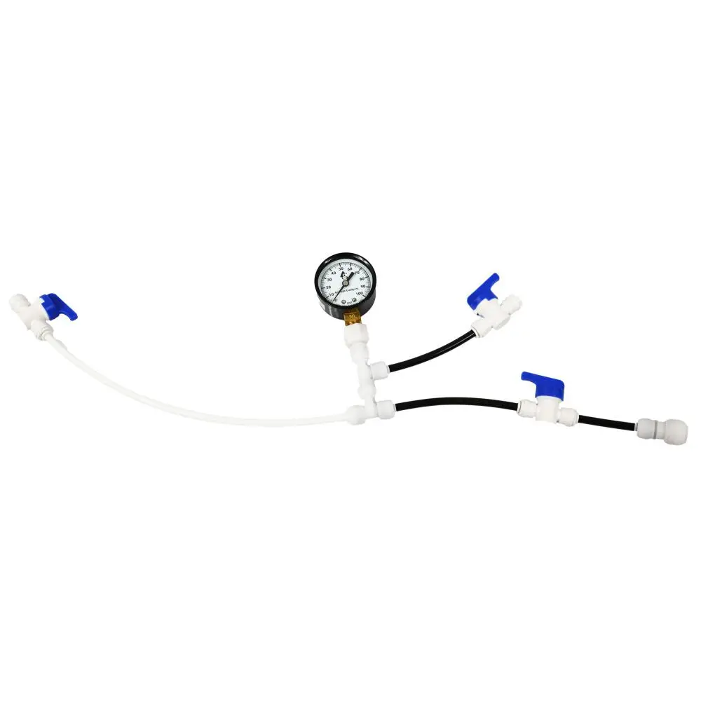 Ro System Sanitizing Service Kit With Pressure Gauge - 1/4" Inlet & 3/8" Outlet 1