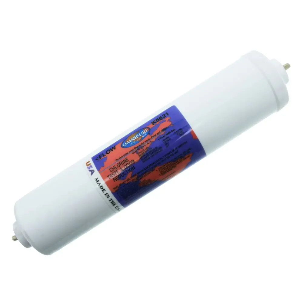 Omnipure Inline K5621-Jj 10 Mic Carbon Block Cto - 12" X 2.5" Filter - 1/4" Quick Connect 1