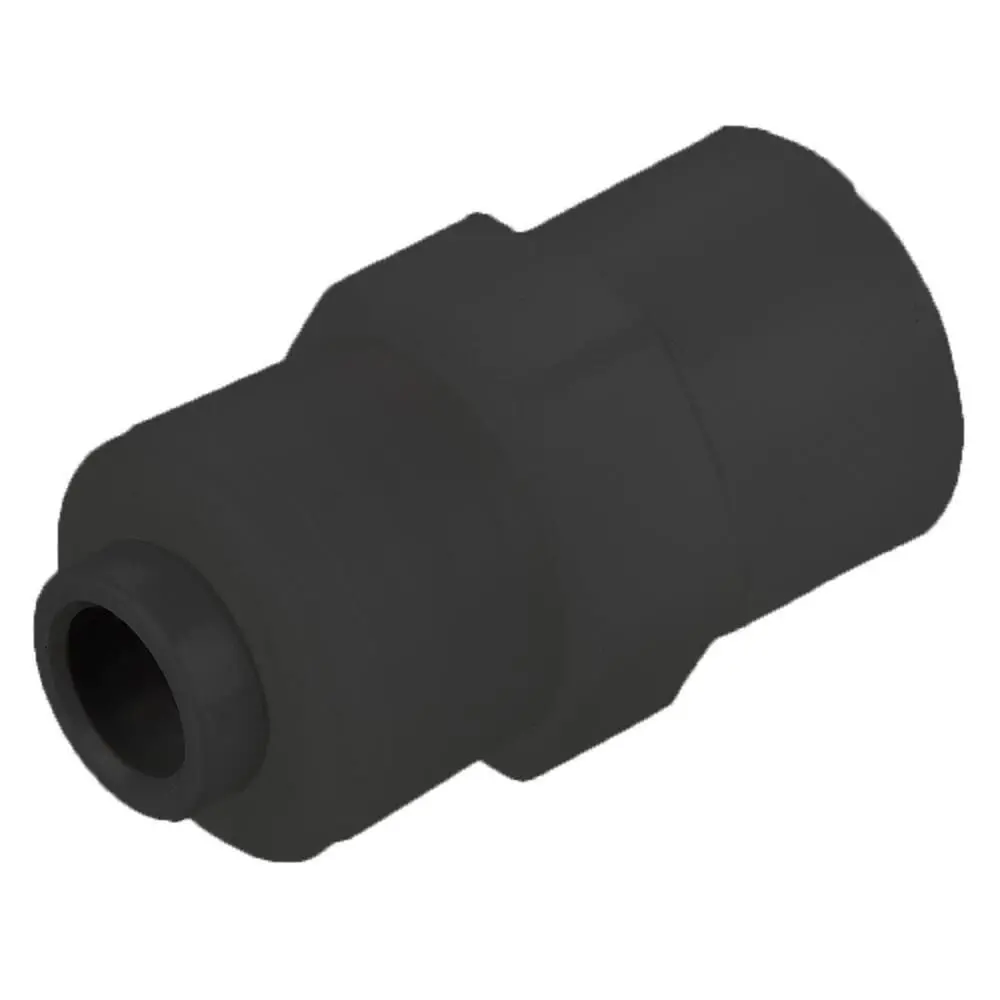 Black Kynar Pvdf Faucet Adapter - 1/4 X 7/16-24 Uns 1