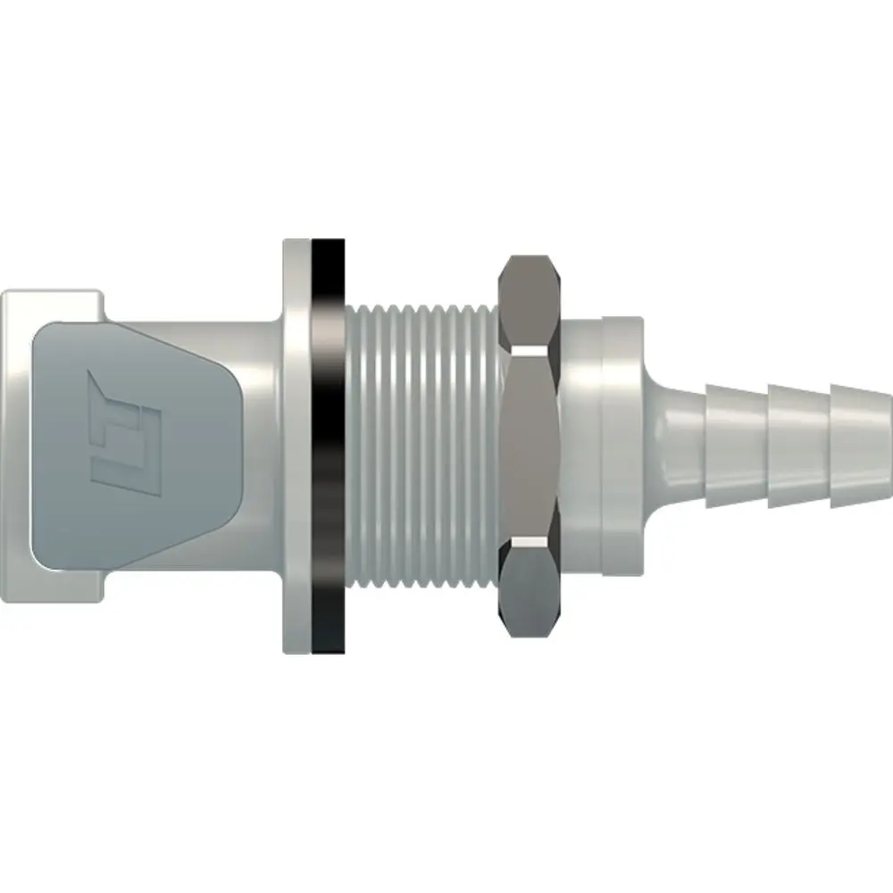Linktech 50Pp Series Panel Mt. Female, Valved, 1/4" Hb, Polypropylene, Epdm 1