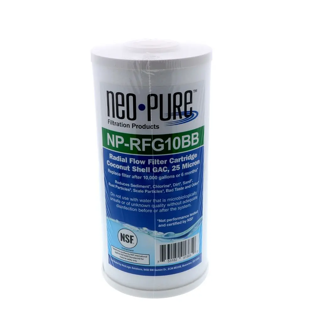 Neo-Pure Np-Rfg10bb 10" Bb Radial Flow Gac Carbon Filter 25 Micron 1