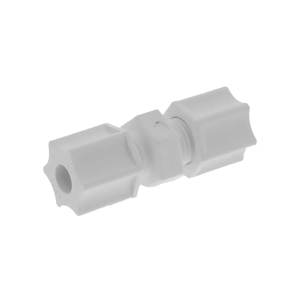 Jaco 15-4-P-O Polypropylene Union Connector 1/4 Od Tube X 1/4 Od Tube 1