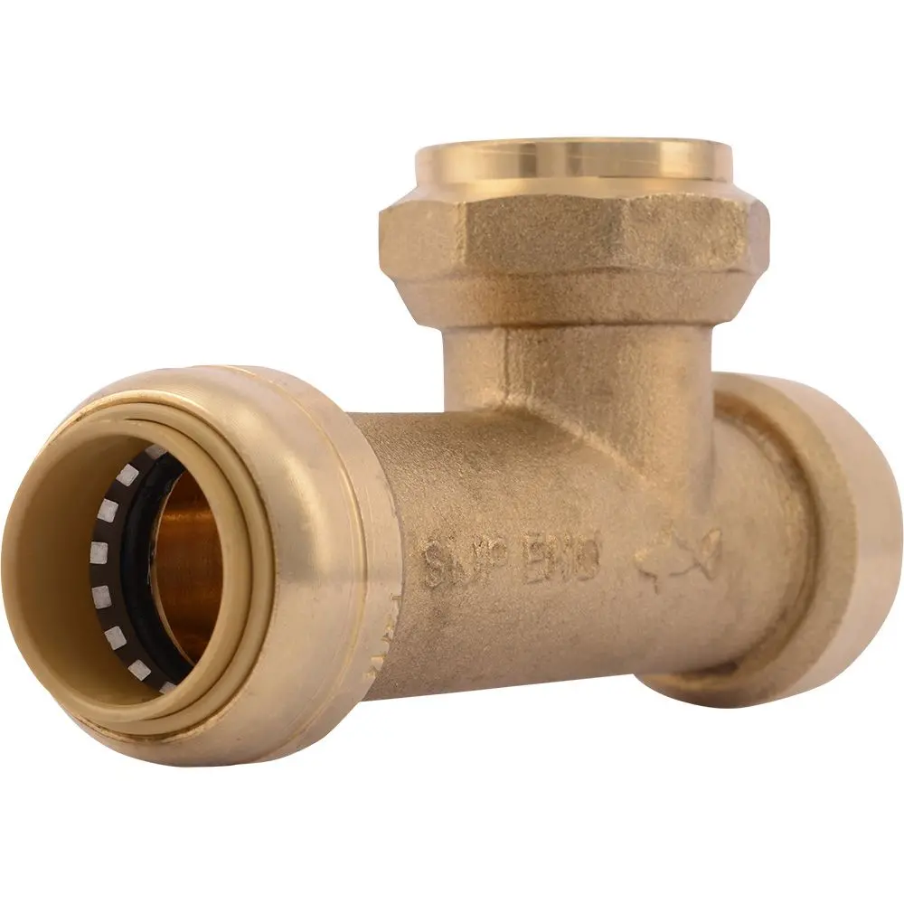 Sharkbite® U3486lf Lead-Free Brass Push-To-Connect Female Centre Slip Tee - 3/4" X 3/4" X 3/4" Fpt 1