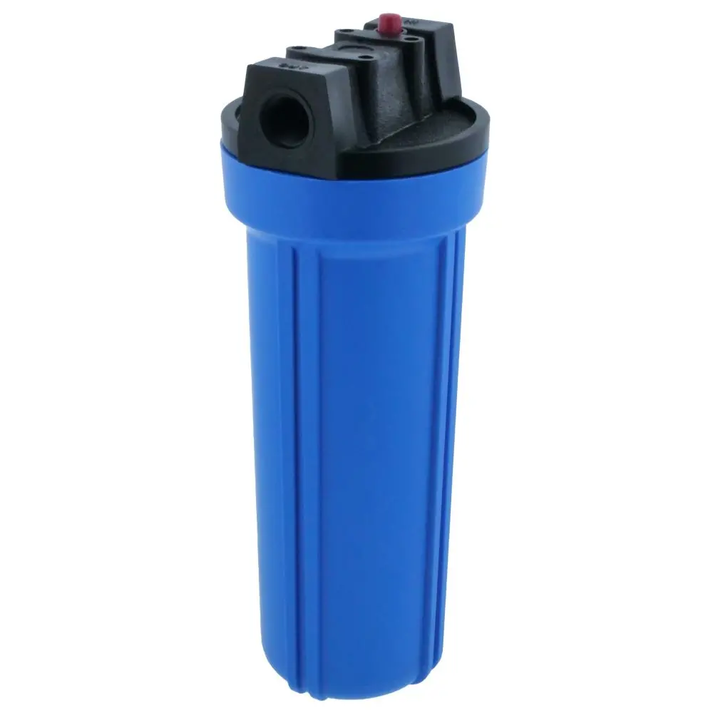 10" Slim Line Filter Housing Blue Sump/Black Boss Cap 1/2" W/ Pr - 1/2" Fpt 1