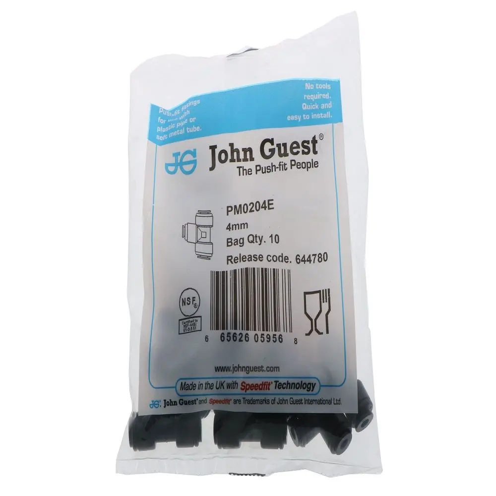John Guest Union Tee Black Acetal - 4Mm 2