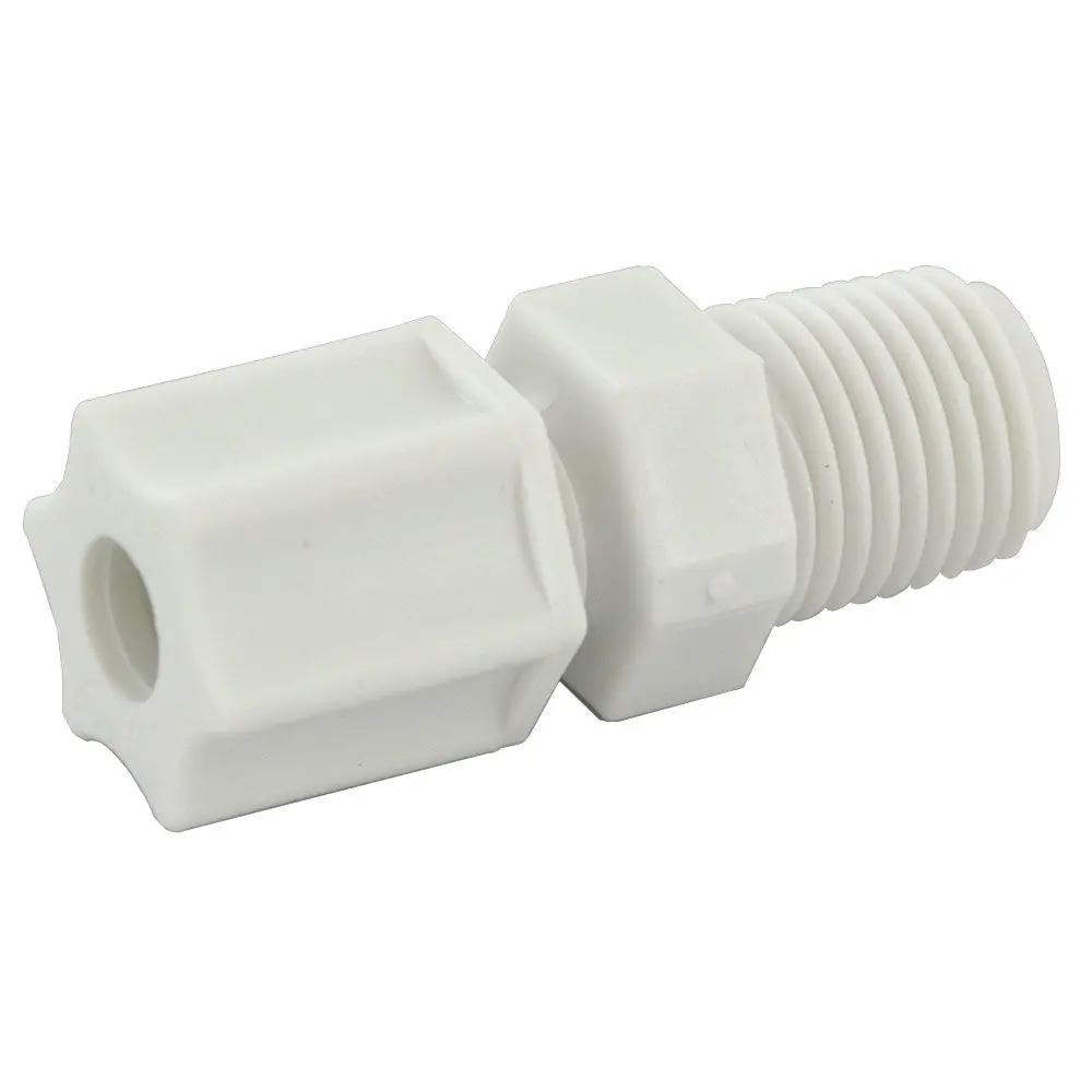 Jaco 10-8-6-P-Pg Polypropylene Male Connector 1/2 Od Tube X 3/8 Mpt 1