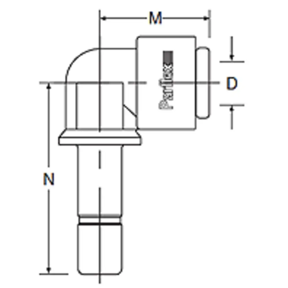 Kynar Pvdf Tube Elbow Union Stem - 3/8 X 3/8 2