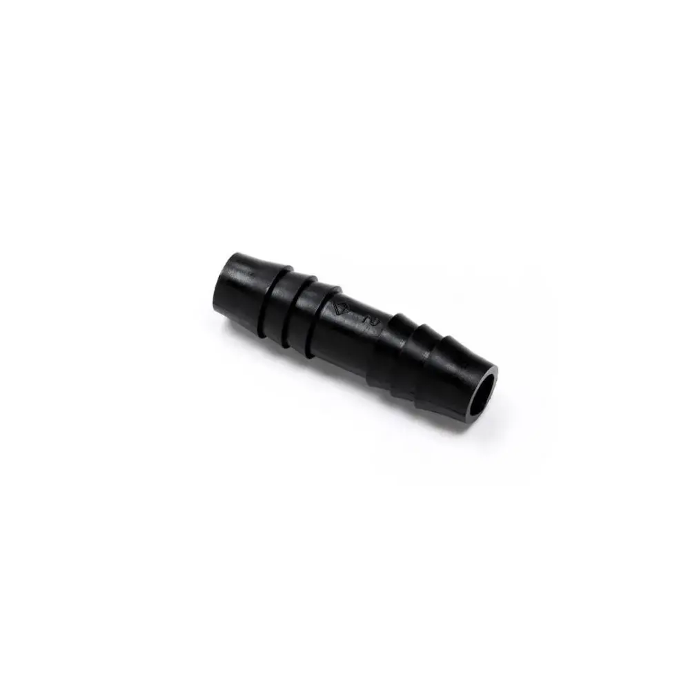 Union Barb Connector Without Stop ¼ Barb X ¼ Barb, Polypro Black 1
