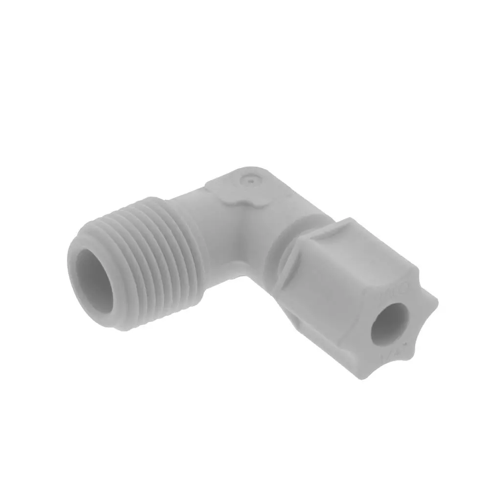 Jaco 40-4-6-P-O Polypropylene Male Elbow 1/4 Od Tube X 3/8 Mpt 1