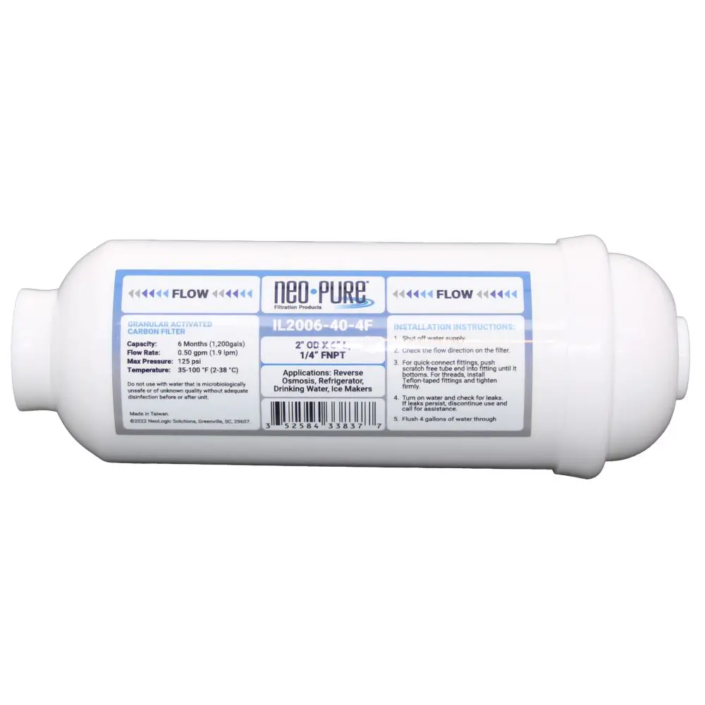 Neo-Pure Inline 2X6 5Mic Postfilter Gac Cto 1/4" Fnpt 1