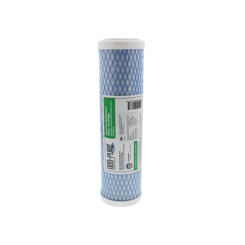 Neo-Pure Ctoc-2510 9-7/8" X 2-1/2" Cyst Reduction Carbon Block Cartridge 0.5 Micron 1