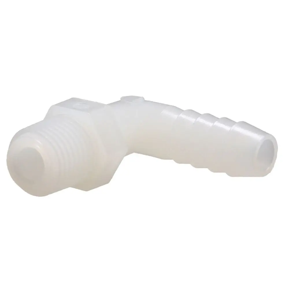 Male Elbow Barb X Male Npt - 3/8" Hb X 1/4" Mnpt - Natural Nylon 2