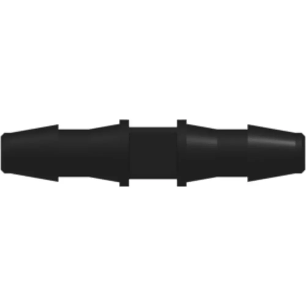 Linktech Straight Through Tube Fitting With 200 Series Barbs, 1/8" (3.2 Mm) Id Tubing, Black Nylon 1