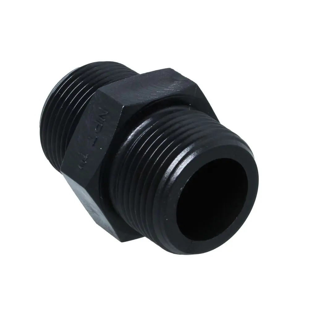 Nipple Hex - 1" X 1" Mpt Black Polypropylene 1