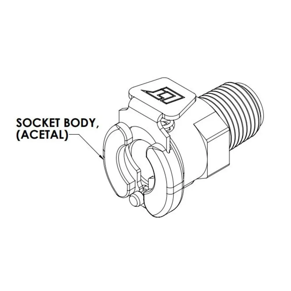Linktech 20Ac Male Thread Socket, Valved, 1/8" Bspt 2