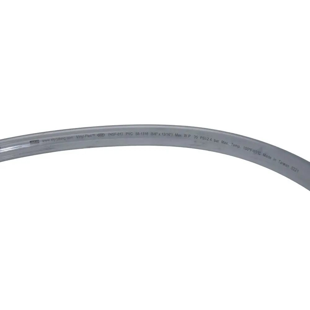 Clear Flexible Pvc Tubing 5/8 Id X 13/16 Od 1