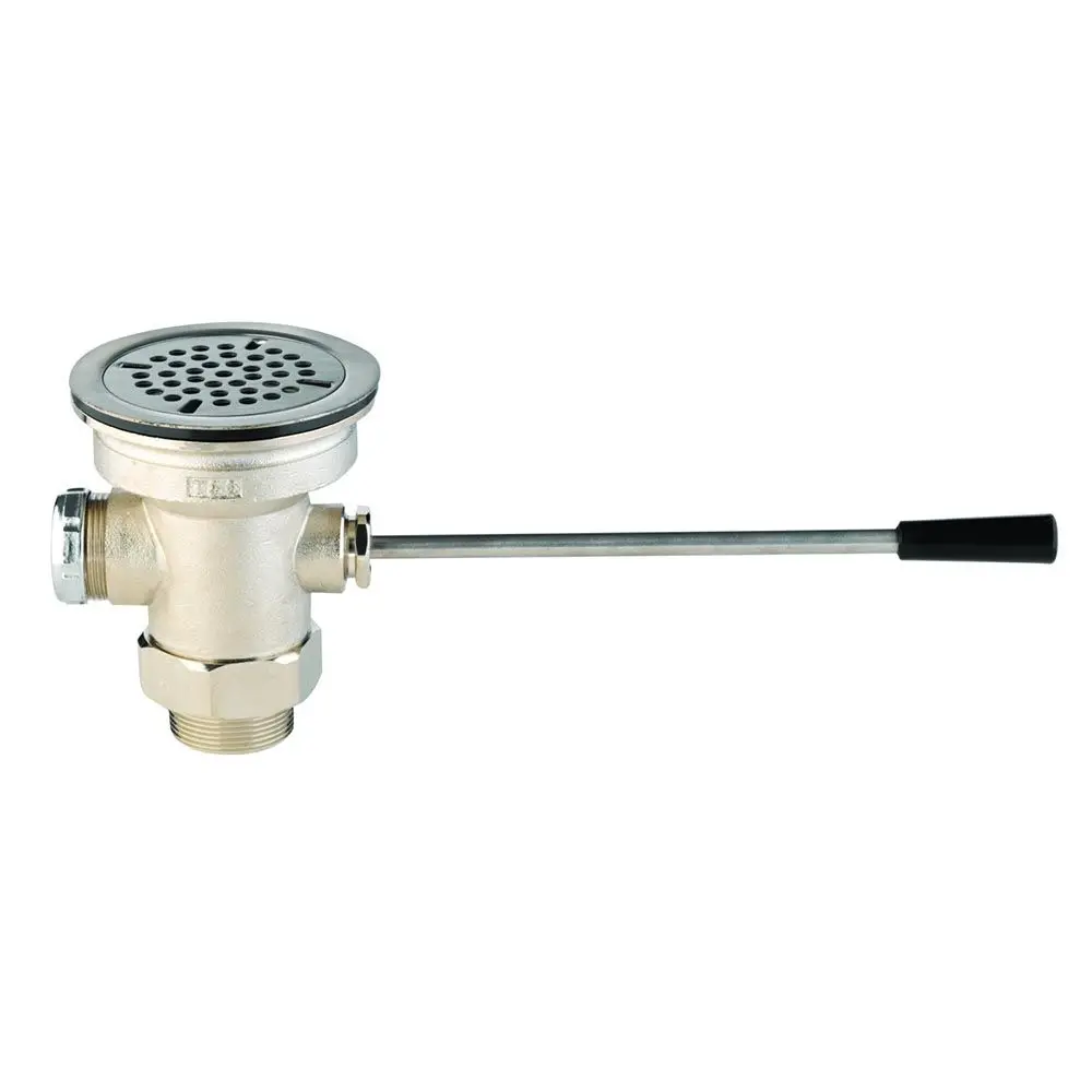T&S Brass B-3970 Lever Waste Valve, 3-1/2" Sink Open, 2 X 1-1/2 Adapter 1
