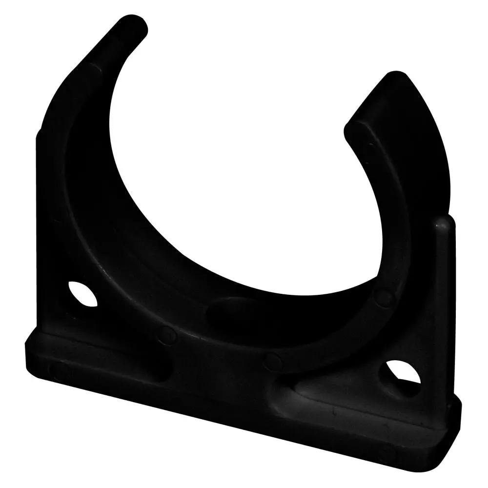 Mounting Clip 2.5" Diameter Extra Strong W/ 2 Holes For 1/4 Tube, Black 1