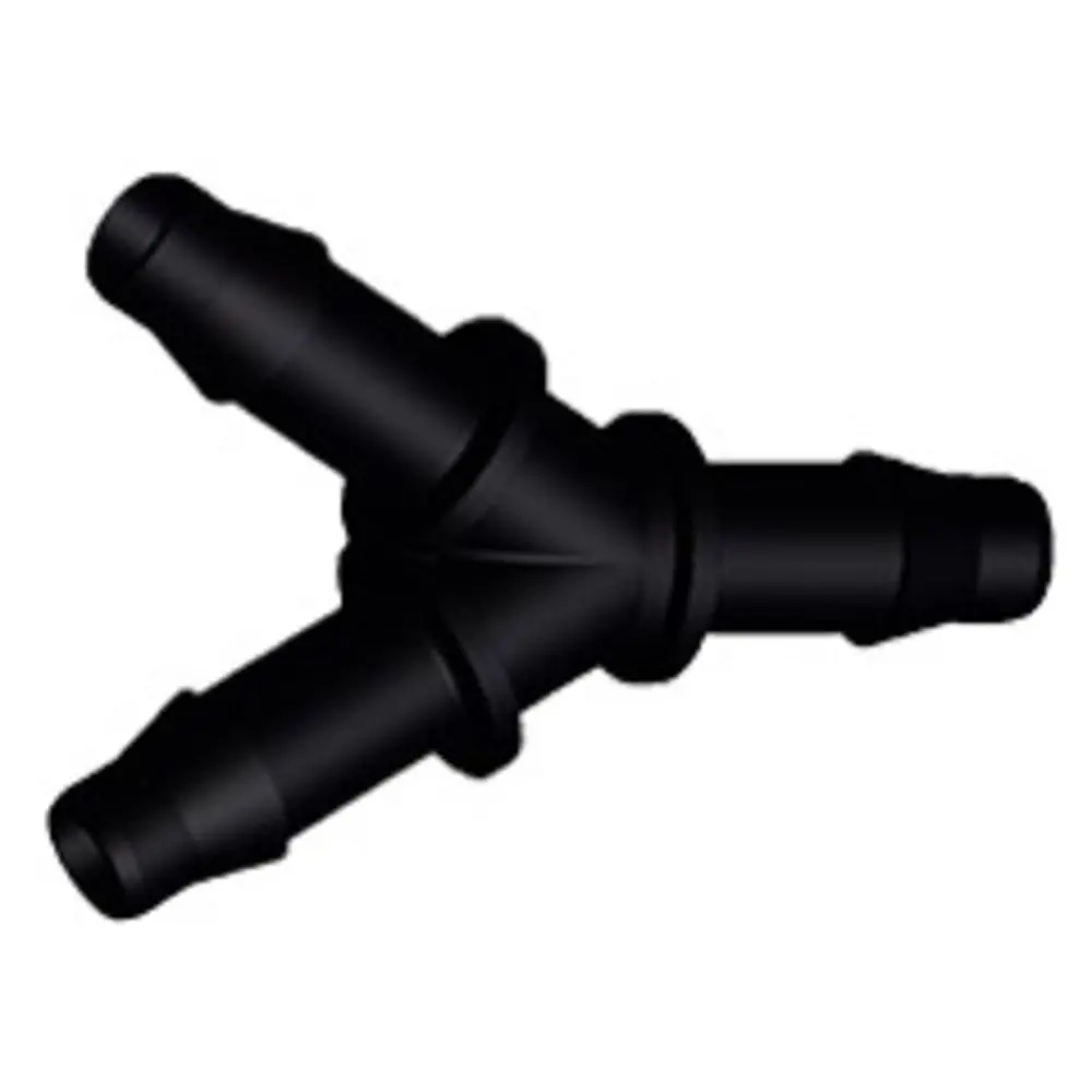 Colder Ahy831 Y A-Barb Fitting, 1/4" Hb X 1/4" Hb, Black Nylon 1