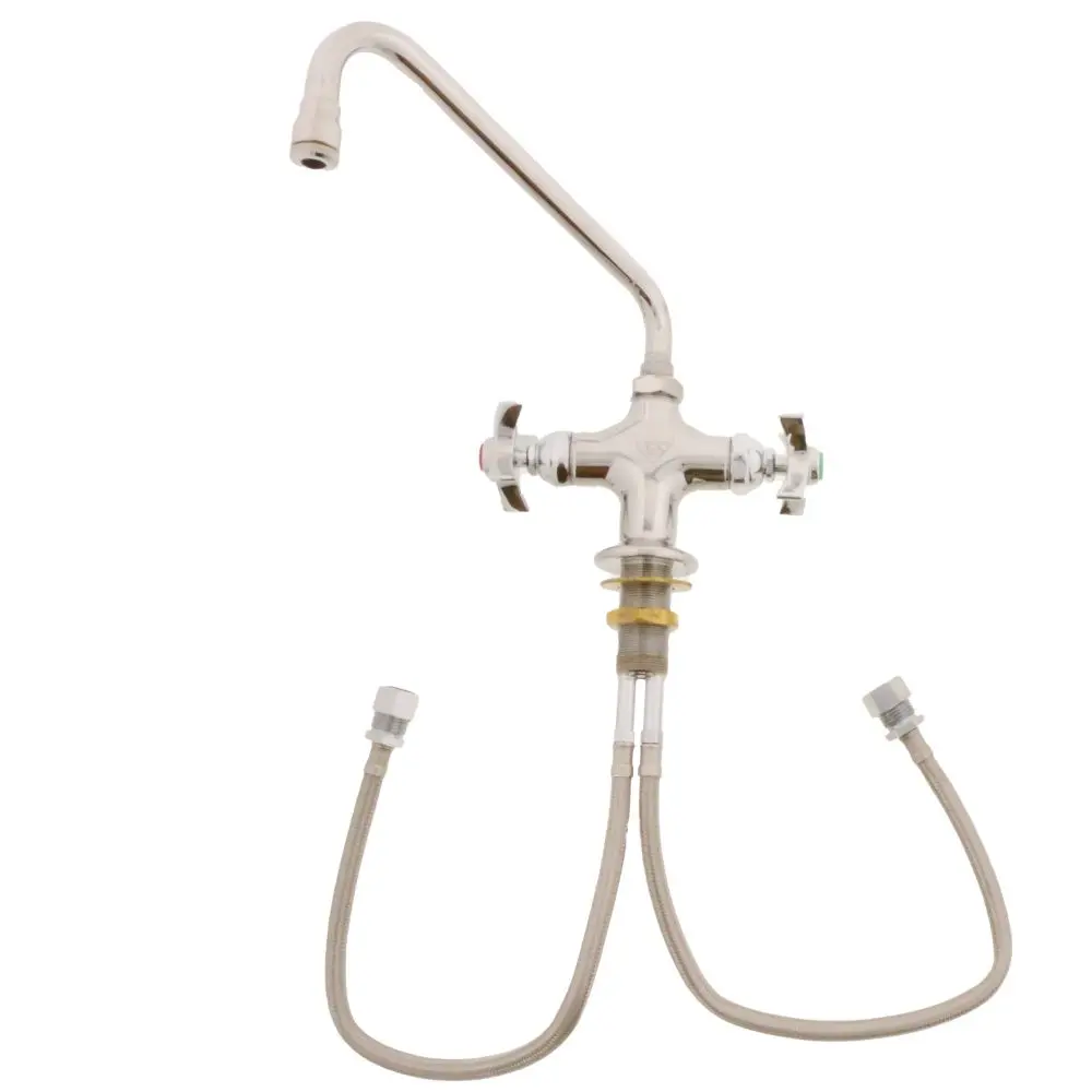 T&S Brass Bl-5750-01 Deck Mount Lab Mixing Faucet With Swivel Gooseneck, Stream Regulator Outlet 1