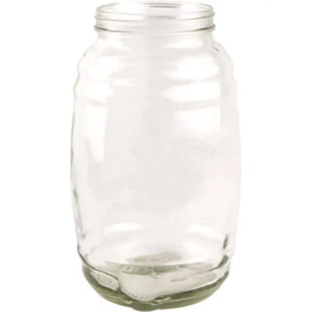 Glass Jar 1 Gallon Barrel Shape W/ Pour Lid And Handle - 4 Pack 1