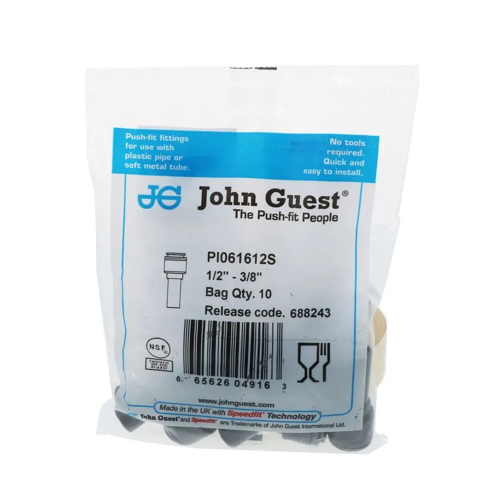 John Guest Reducer Stem - 3/8 X 1/2 Stem 3
