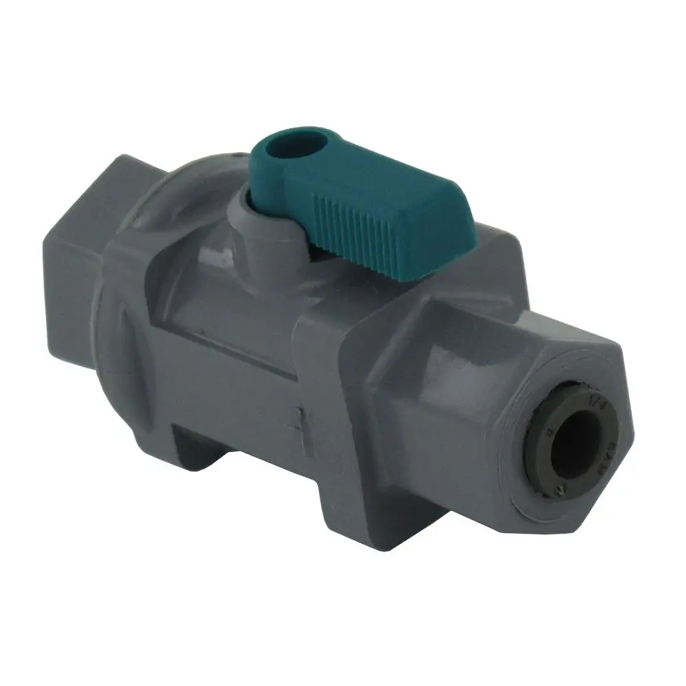 Inline Ball Valve Pvc - 1/4 Tube X 1/4 Female Nptf 1