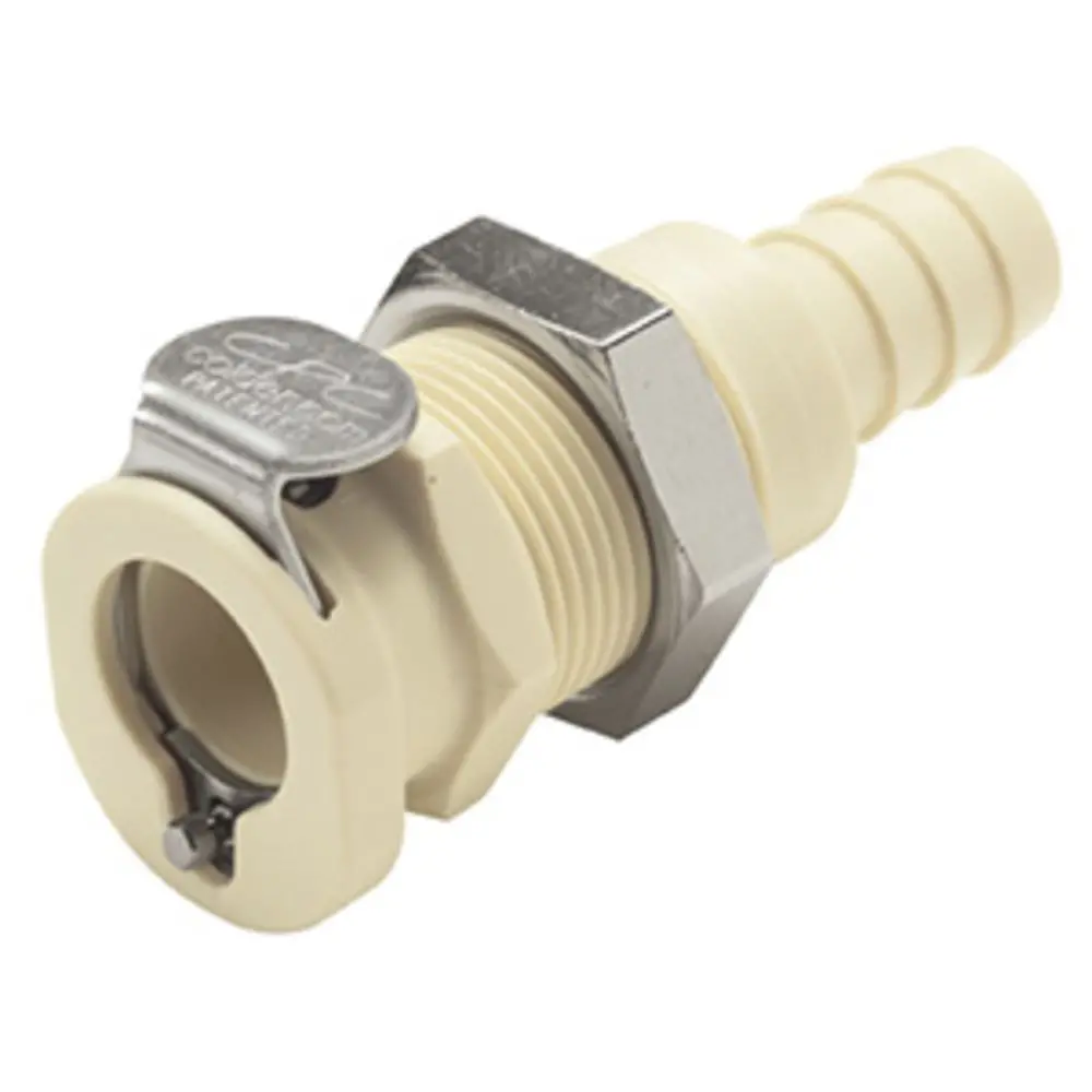 Plcd1600612 Valved Panel Mount Hose Barb Coupling Body 3/8 Id Barb 1