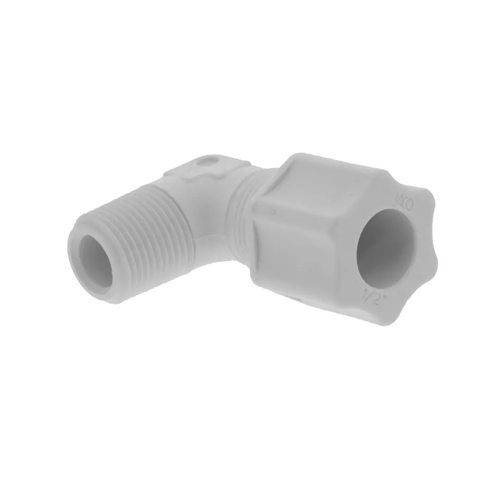 Jaco 40-8-6-P-O Polypropylene Male Elbow 1/2 Od Tube X 3/8 Mpt 1