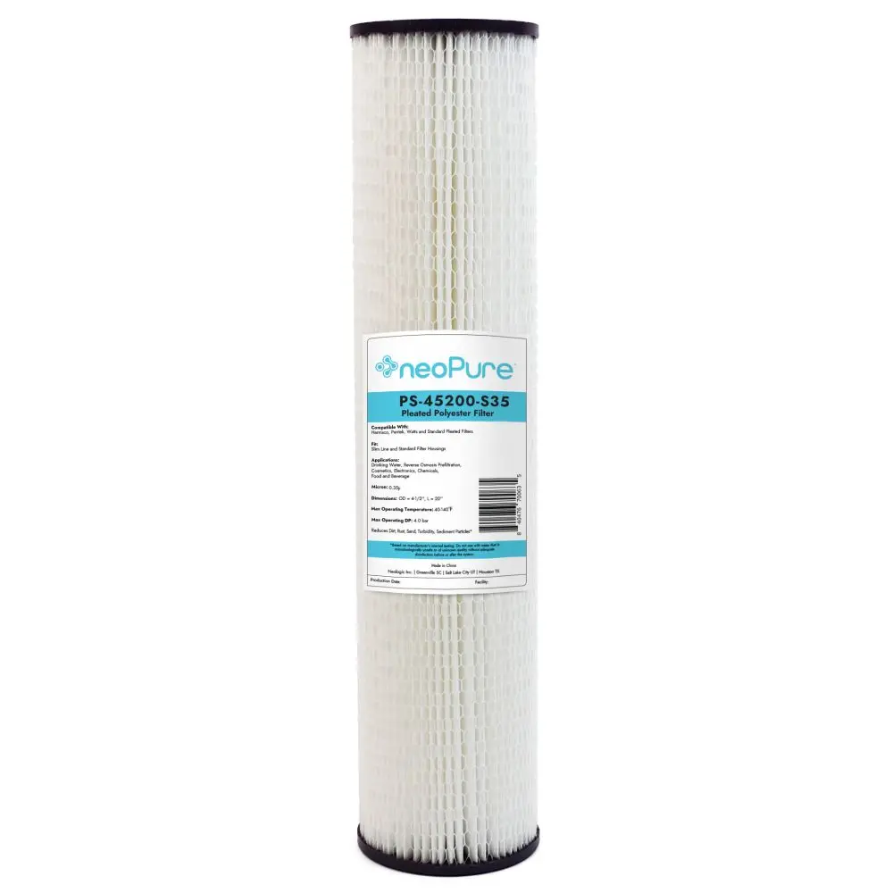 Neo-Pure Ps-45200-S35 20" Bb High Efficiency Pleated Filter 0.35 Micron 1