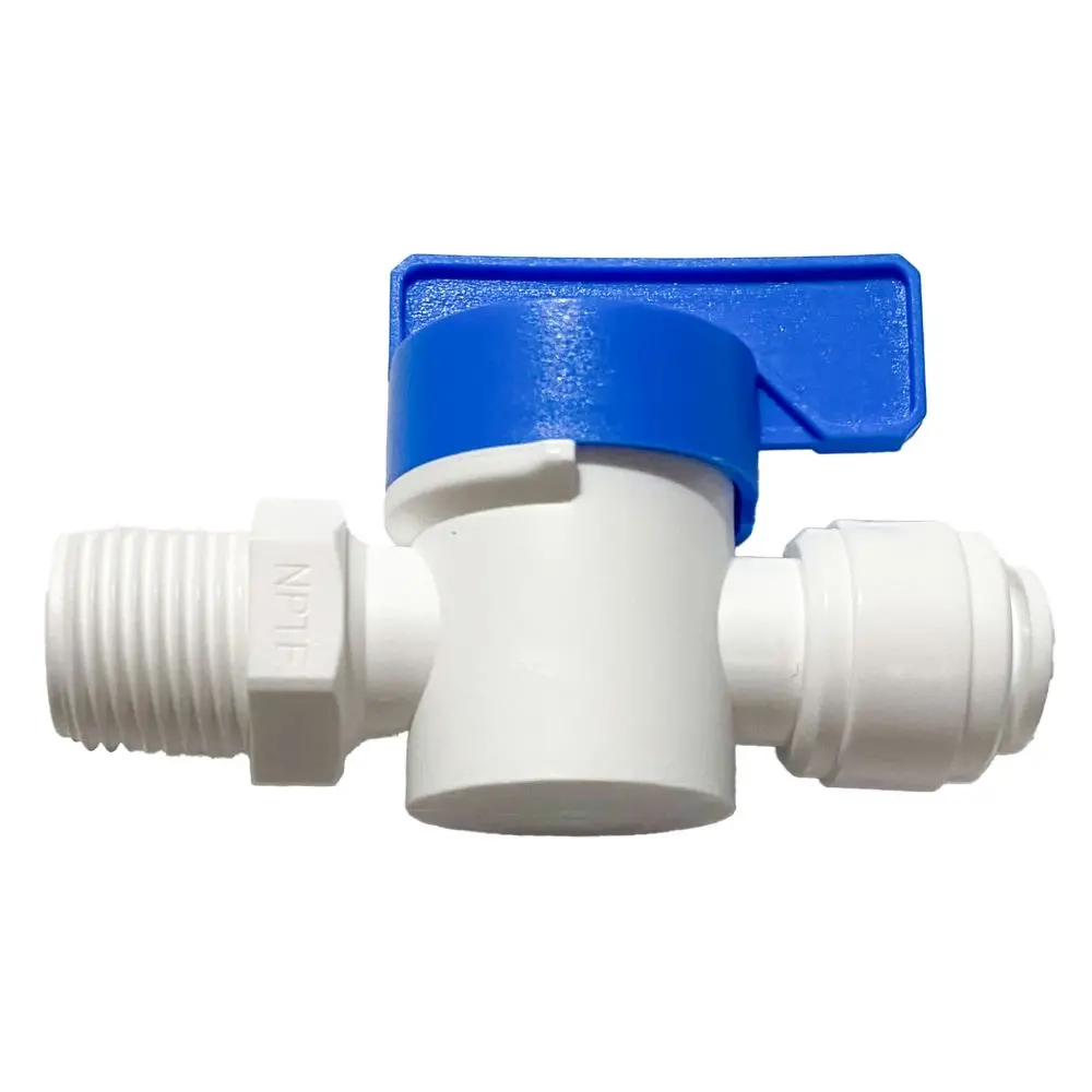 Neofit - Acetal White Shut-Off Valve Male 3/8" Od X 3/8" Nptf 1