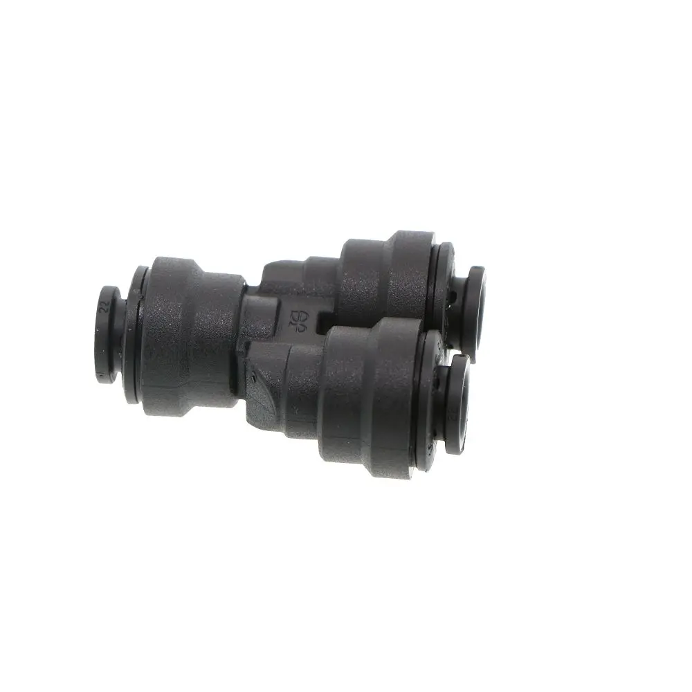 John Guest Two Way Divider Black Polypropylene - 1/4 1