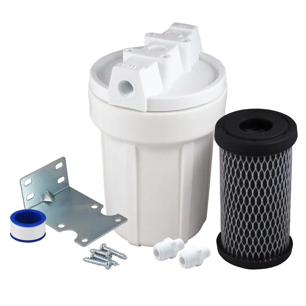 5" Slim Line Filter Housing Filter Kit 3/8" For Rv/Marine - With C2 Filter 1