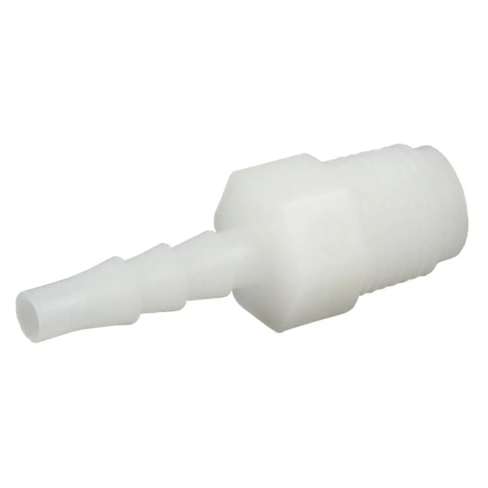 Male Barb Connector Natural Polypropylene - 5/32 Id Barb X 1/8 Mnpt 1