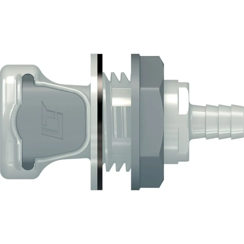 Linktech 60Pp Series Panel Mt. Female, Valved, 3/8" Hb, Polypropylene, Epdm 1