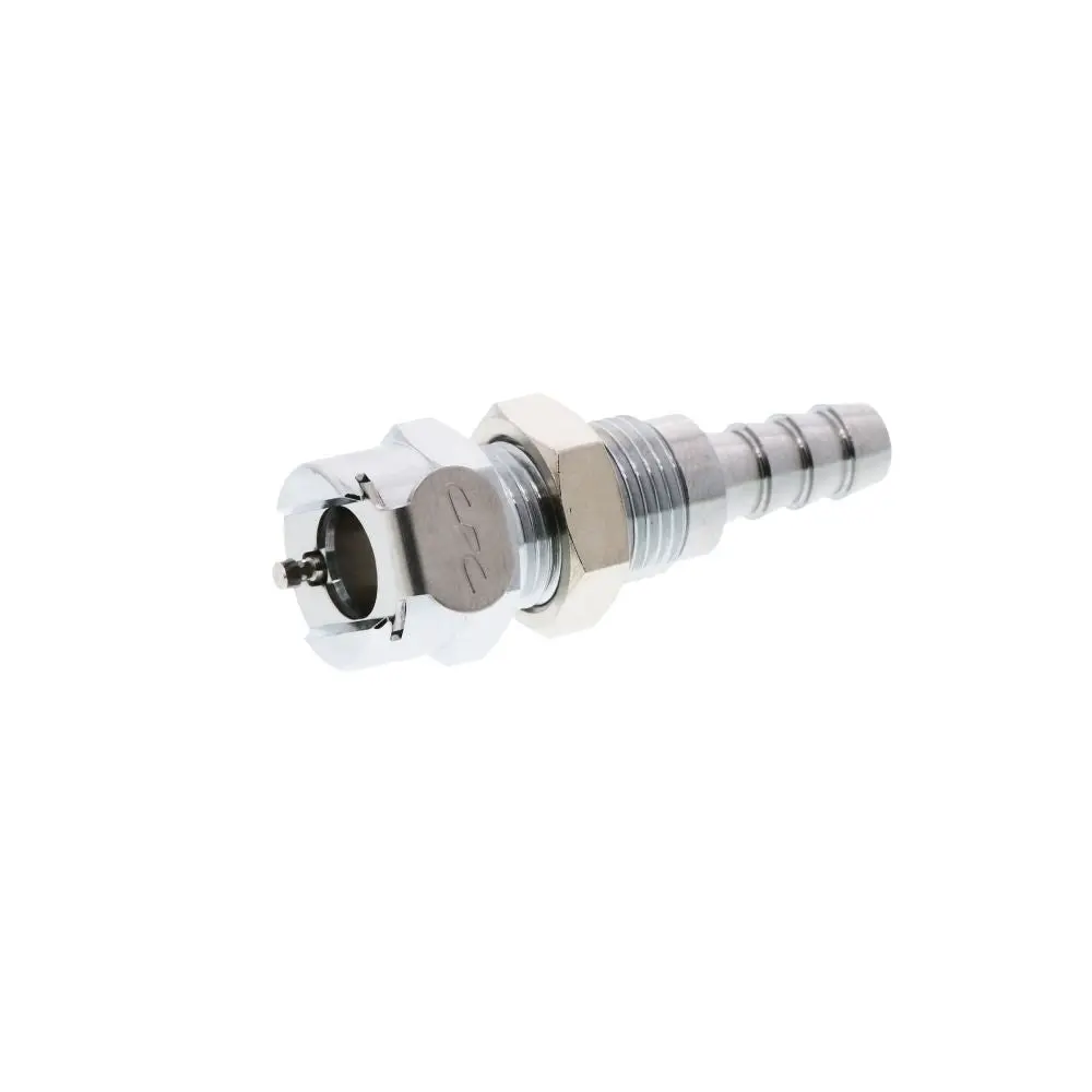 Mcd1604 Valved Panel Mount Hose Barb Coupling Body 1/4 Id Barb 1
