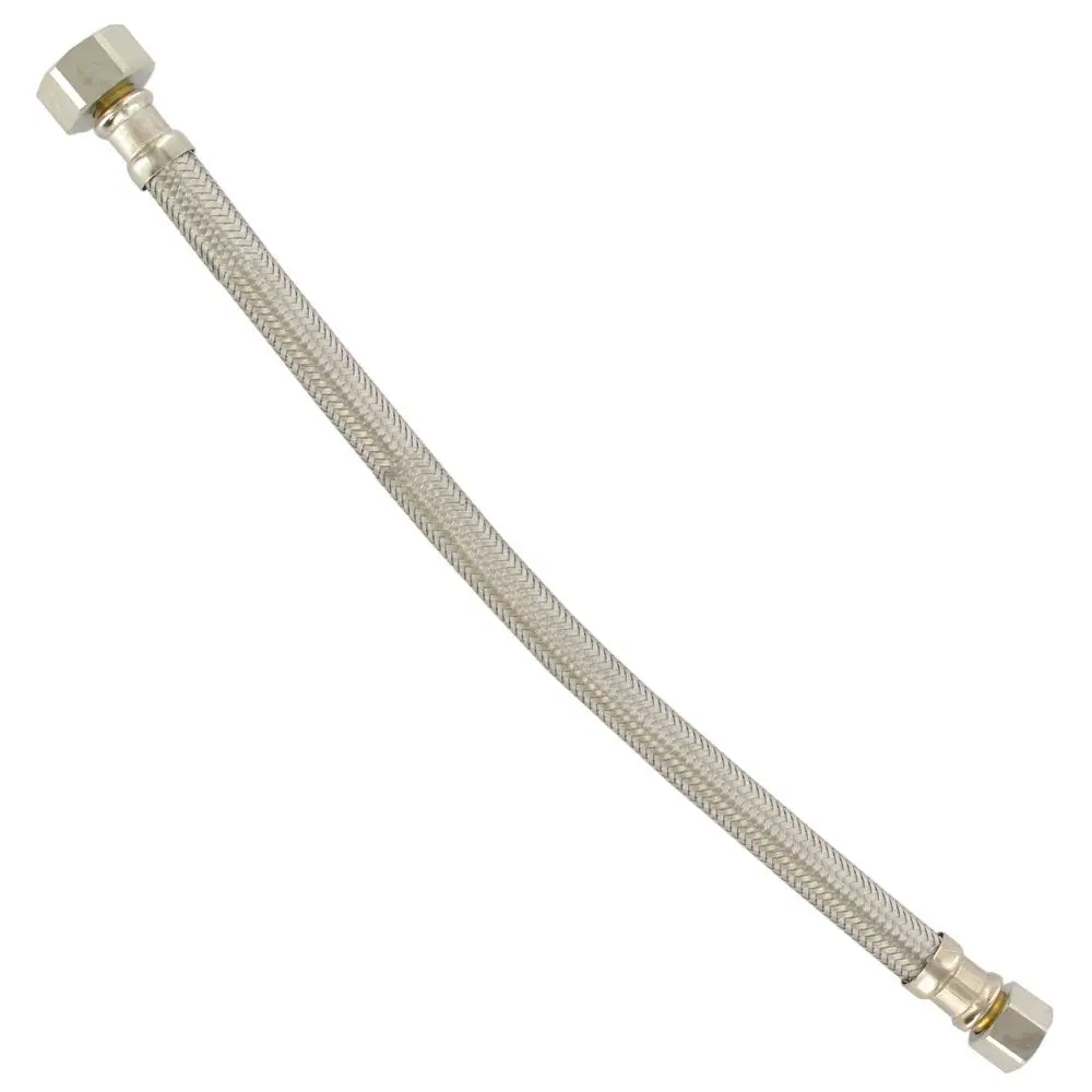 Braided Stainless Steel Hose 304 3/8" Comp X 1/2" Fip 30" Length 1