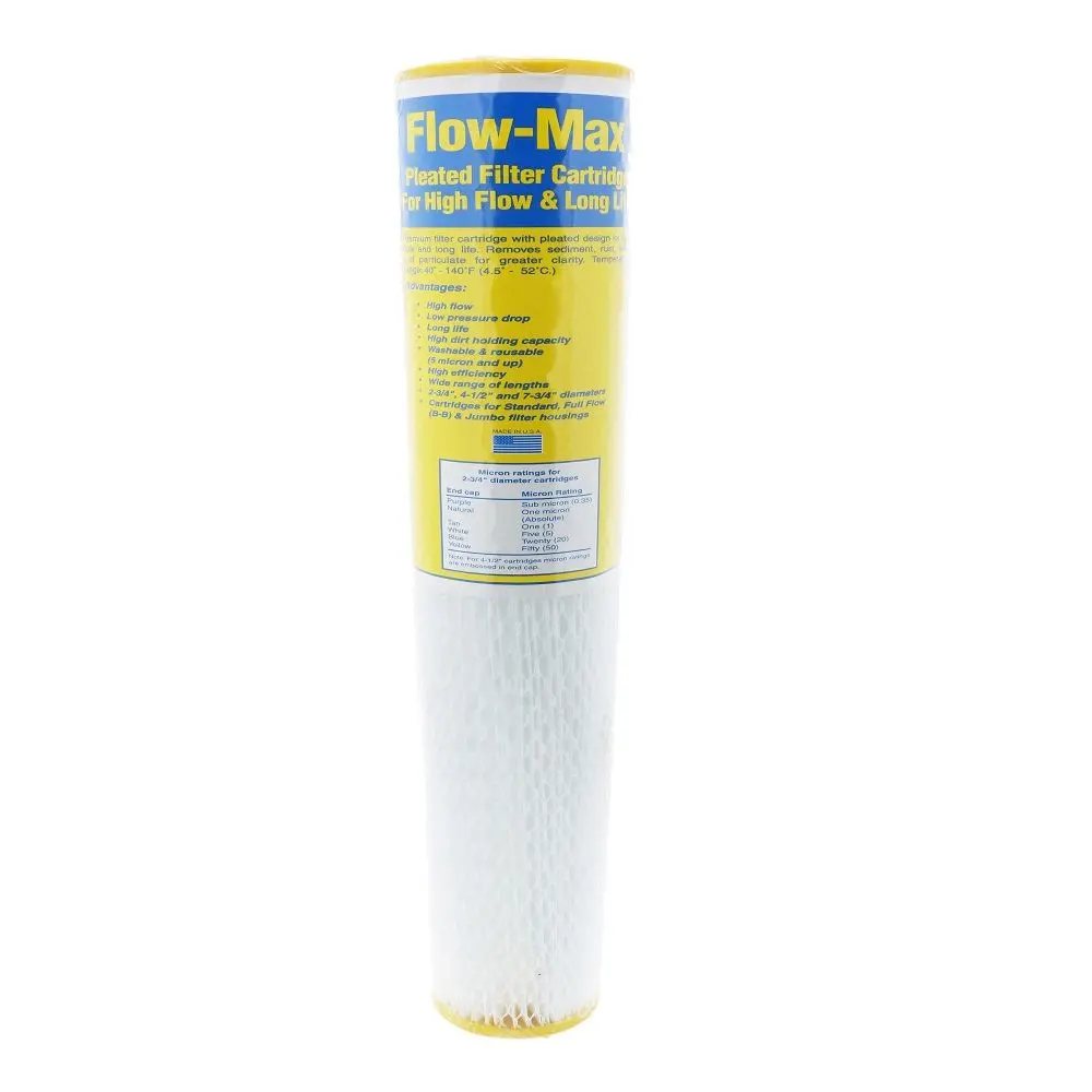 19-1/2" X 2-3/4" Flow-Max Pleated Poly - 50 Mic 1