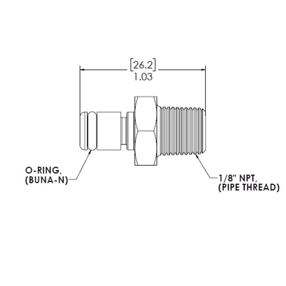 Linktech 20Ac Male Thread Plug, Nv, 1/8" Mnpt 3